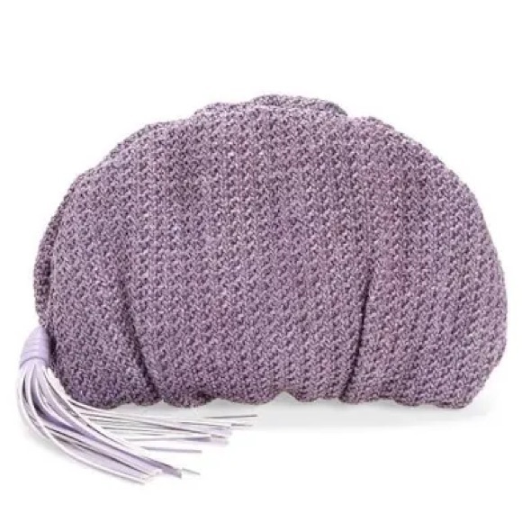 NWOT Rebecca Minkoff Ruched Faux Leather Clutch in Lilac